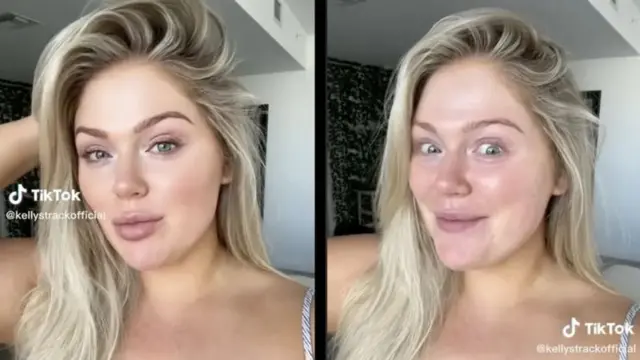 image d'une jeune femme avec un filtre qui embelli la peau